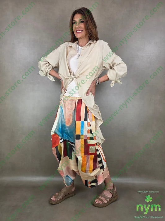 pantagonna fantasia astratta 55vi40pl5ea - PANTALONE