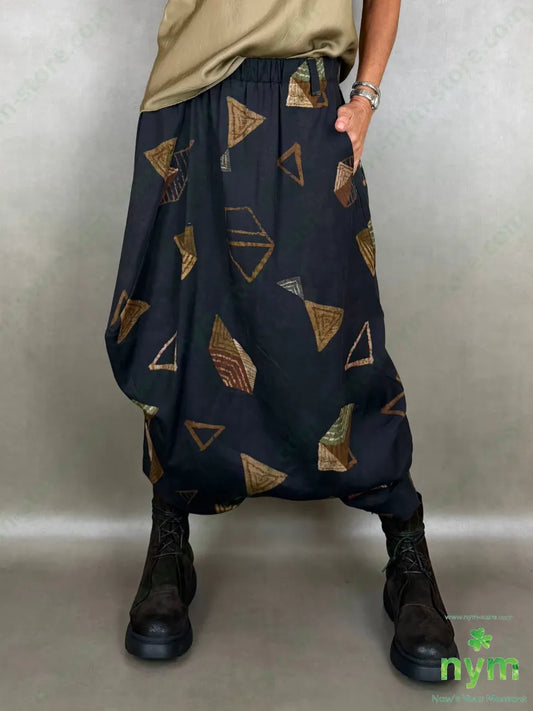 Pantagonna fantasia triangoli 93ly7li - U / MARRONE / AI26 - PANTALONE