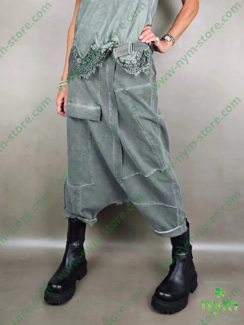 pantagonna felpa patchwork 95co5ea 1 / MILITARE / AI25 PANTALONE