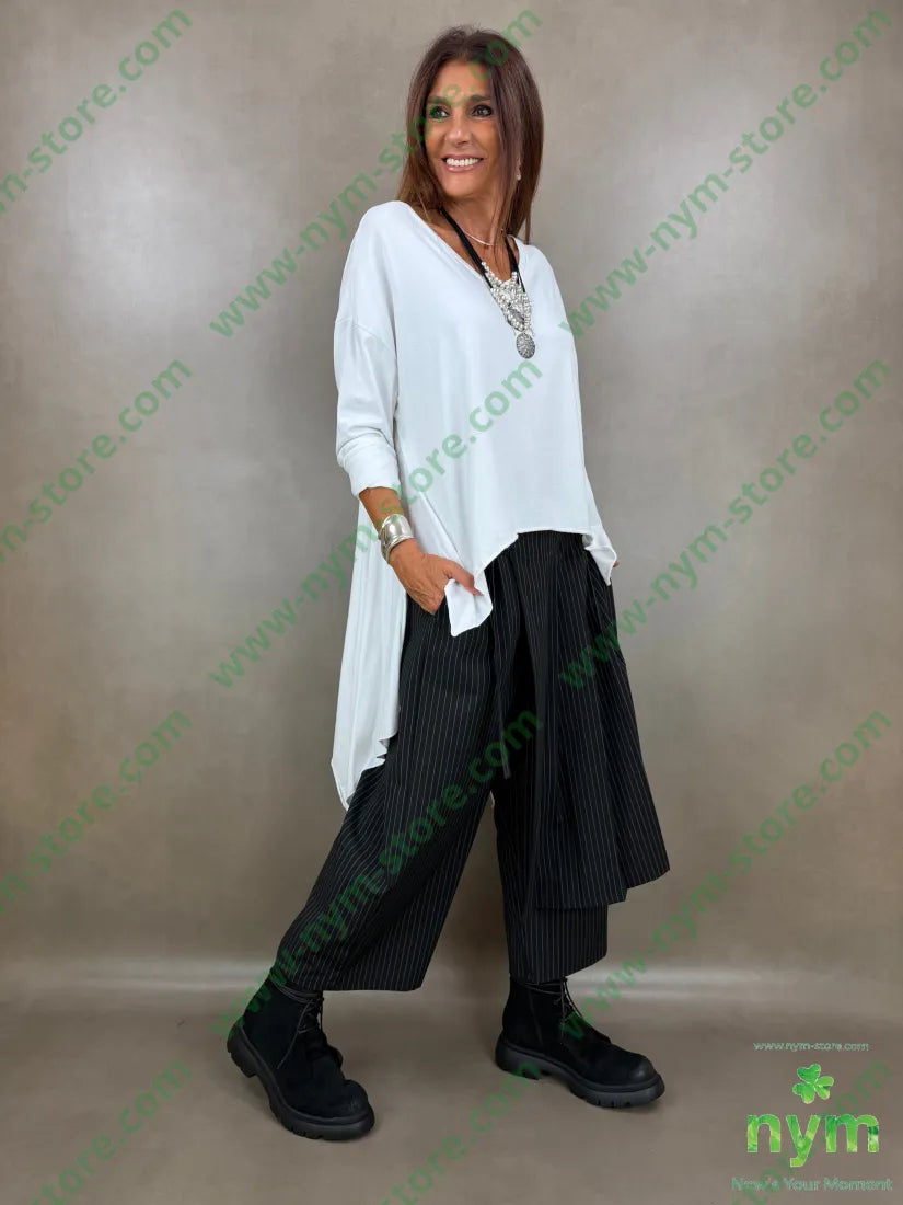pantagonna gessata pannello pieghe 64pl33vi3ea - U / NERO / AI26 - PANTALONE