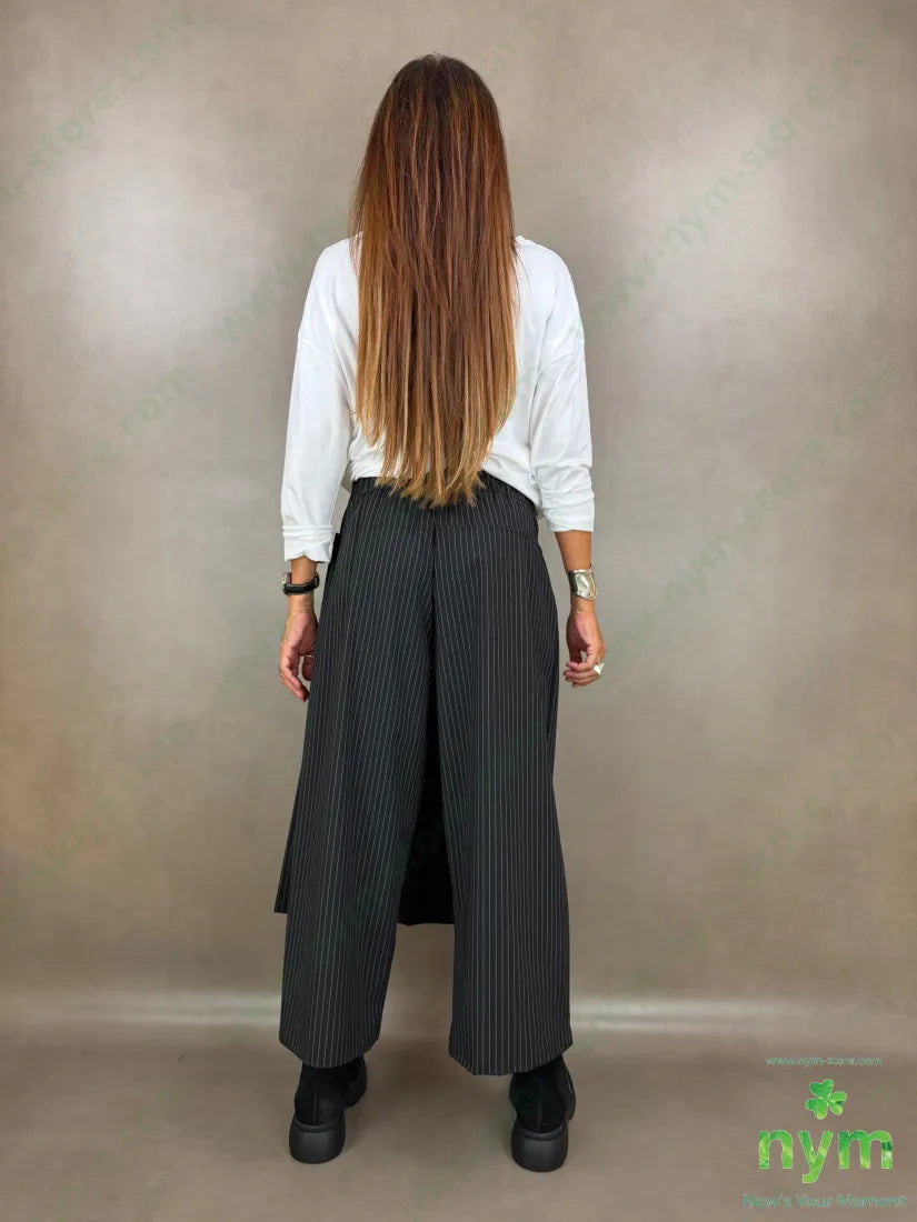 pantagonna gessata pannello pieghe 64pl33vi3ea - U / NERO / AI26 - PANTALONE