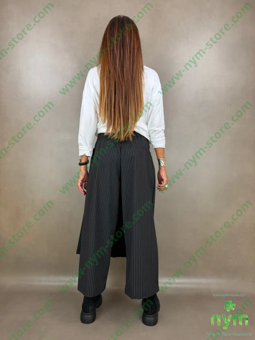 pantagonna gessata pannello pieghe 64pl33vi3ea - U / NERO / AI26 - PANTALONE