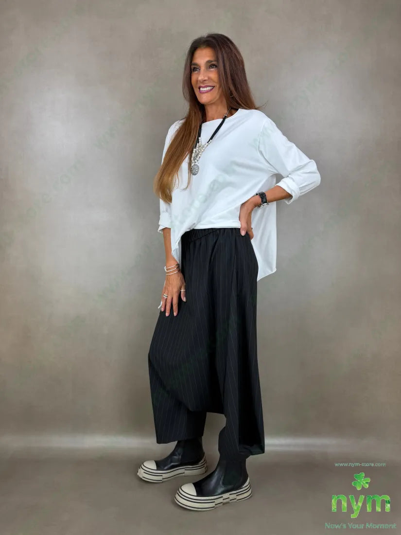 pantagonna gessato wide 64pl33vi5ea - U / NERO / AI26 - PANTALONE