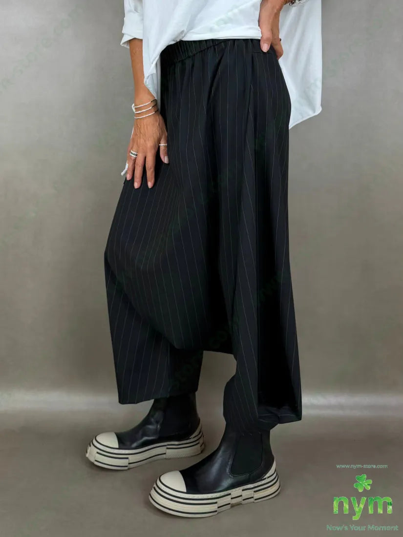 pantagonna gessato wide 64pl33vi5ea - U / NERO / AI26 - PANTALONE