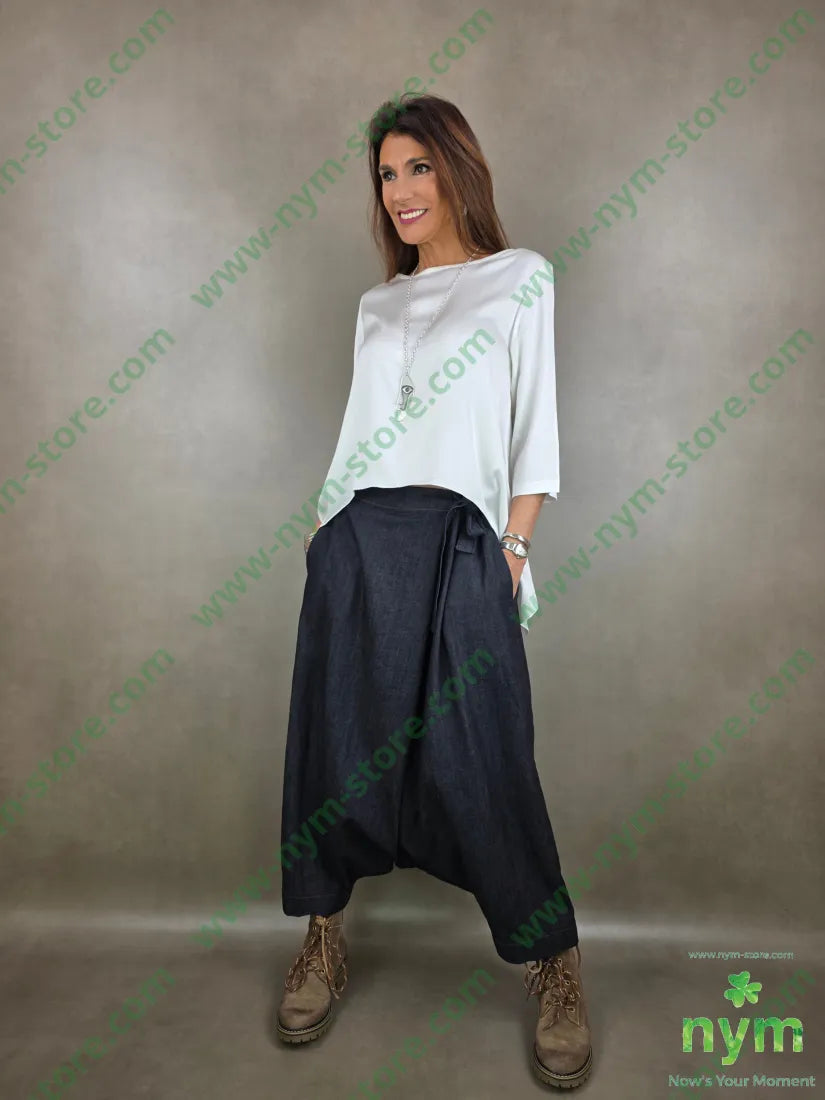 pantagonna in denim scuro 67co18li15vi PANTALONE