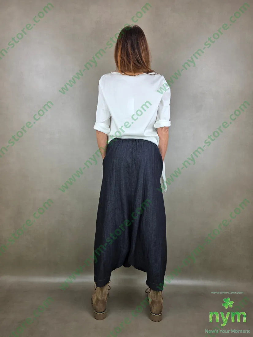 pantagonna in denim scuro 67co18li15vi PANTALONE