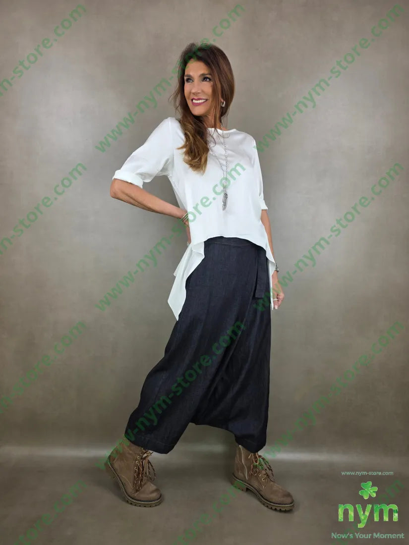 pantagonna in denim scuro 67co18li15vi PANTALONE