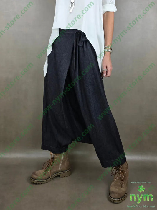 pantagonna in denim scuro 67co18li15vi PANTALONE