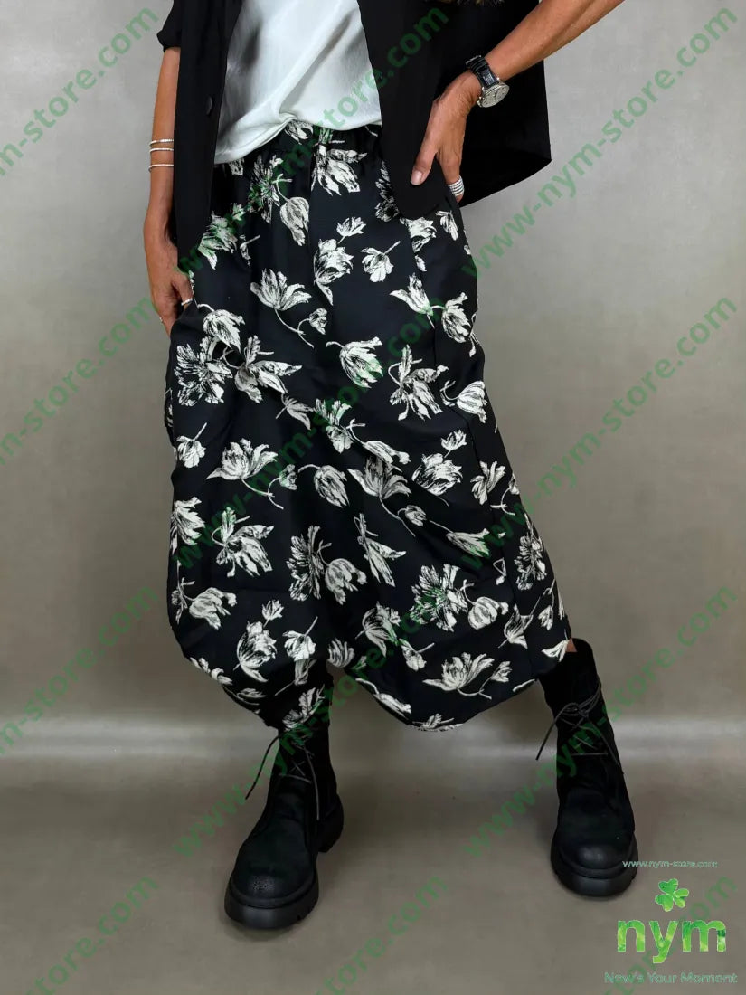 pantagonna jacquard tulipani 74co26pl - U / NERO / AI26 - PANTALONE