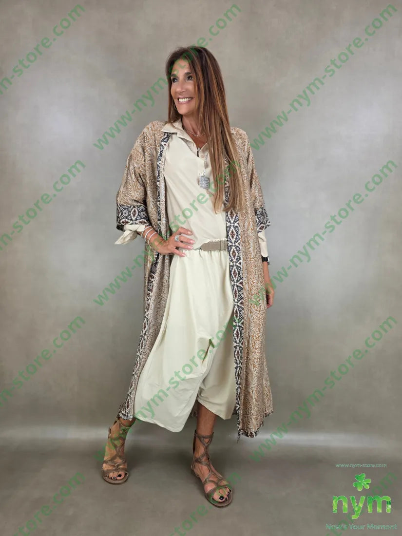 pantagonna largo con sormonti 70vi6ea24ny - PANTALONE