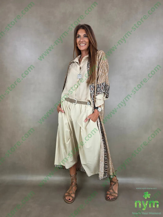 pantagonna largo con sormonti 70vi6ea24ny - PANTALONE