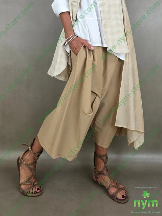 pantagonna largo con sormonti 70vi6ea24ny - PANTALONE