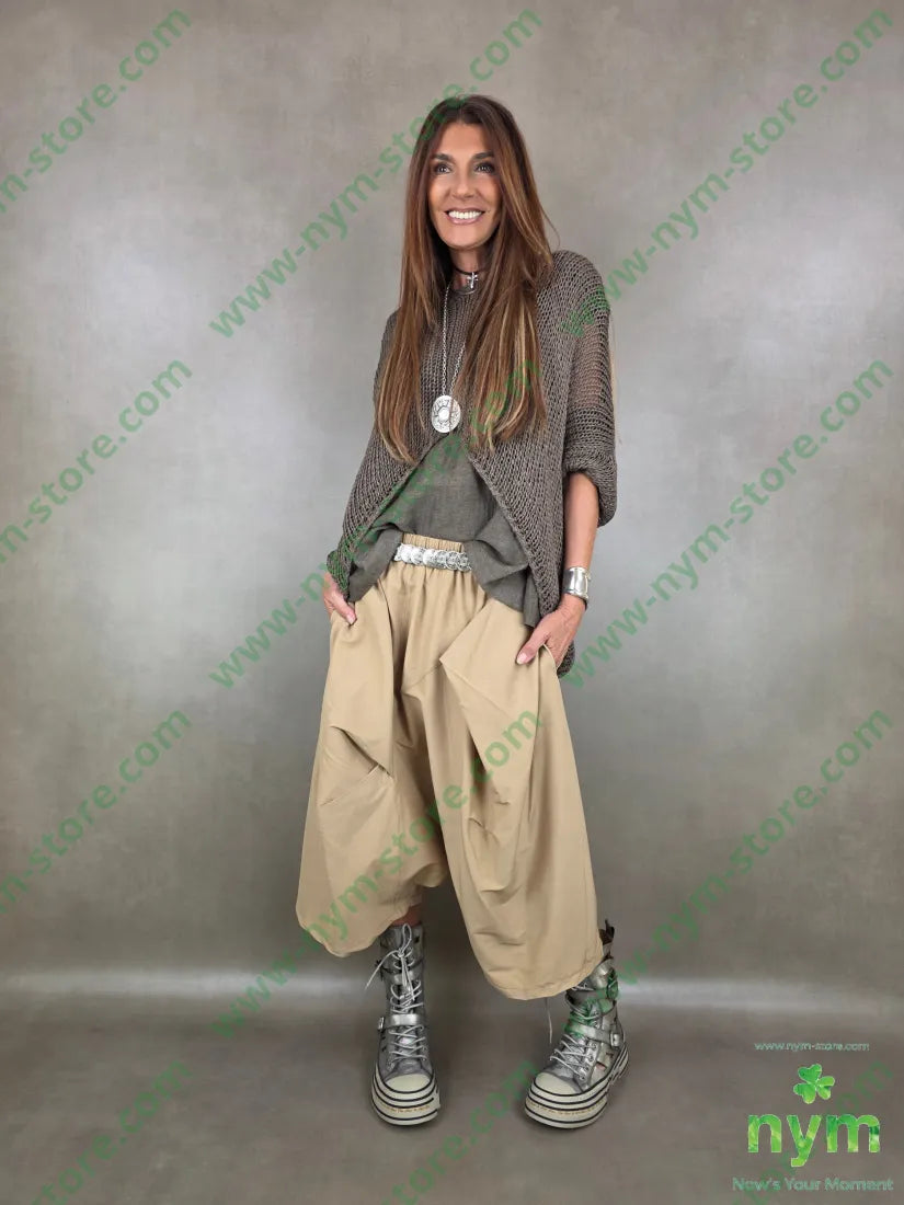 pantagonna largo con sormonti 70vi6ea24ny - U / CAMMELLO / PE26 - PANTALONE