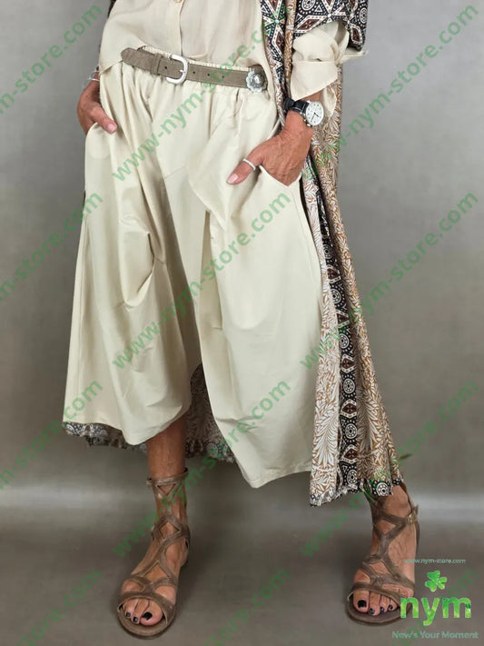 pantagonna largo con sormonti 70vi6ea24ny - U / SABBIA / PE26 - PANTALONE
