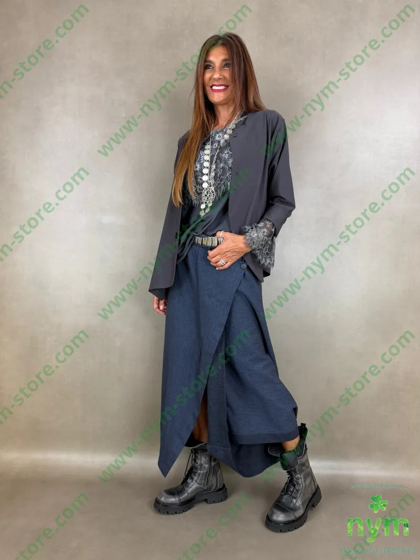 pantagonna mini riga melange 52co26li15vi7pl - U / BLU / AI26 - PANTALONE