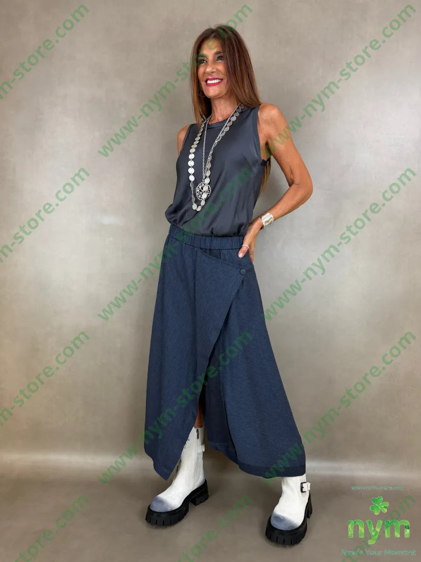 pantagonna mini riga melange 52co26li15vi7pl - U / BLU / AI26 - PANTALONE