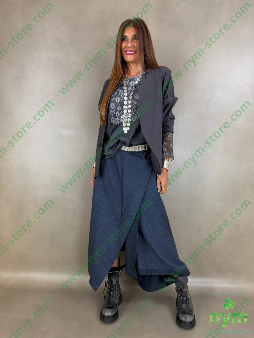 pantagonna mini riga melange 52co26li15vi7pl - U / BLU / AI26 - PANTALONE