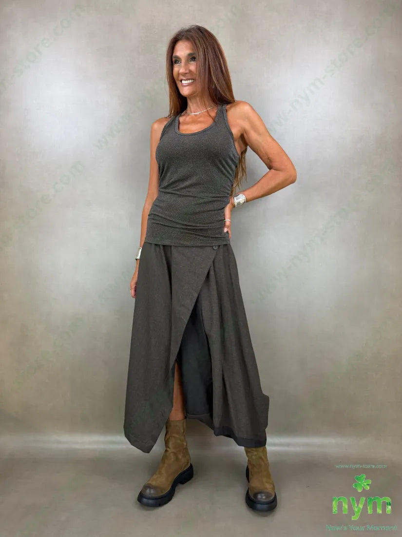 pantagonna mini riga melange 52co26li15vi7pl - PANTALONE