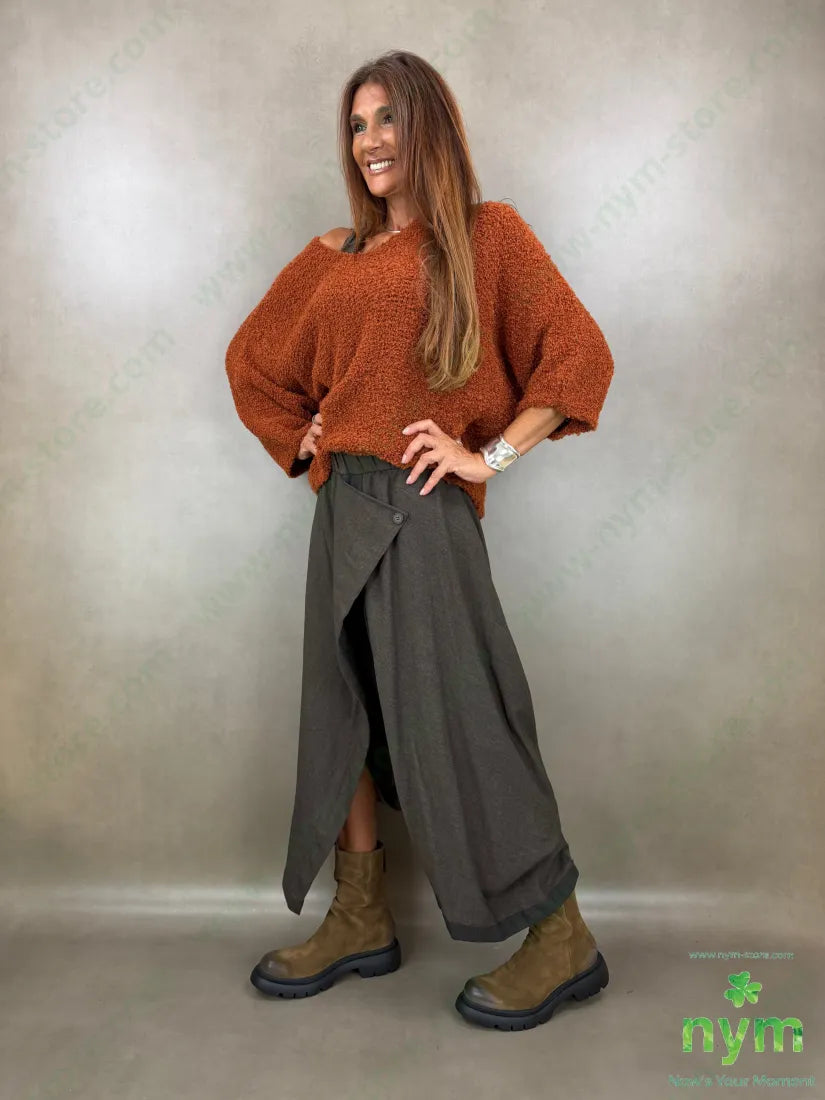 pantagonna mini riga melange 52co26li15vi7pl - PANTALONE