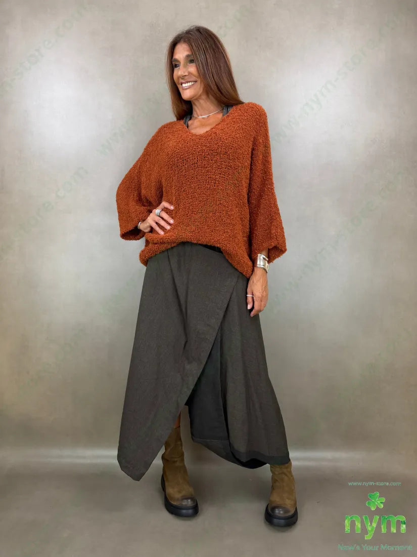 pantagonna mini riga melange 52co26li15vi7pl - PANTALONE