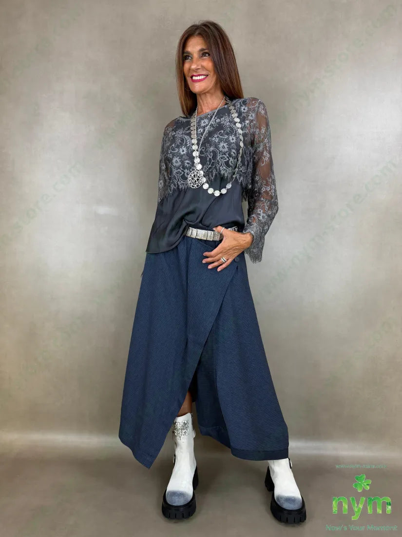 pantagonna mini riga melange 52co26li15vi7pl - U / BLU / AI26 - PANTALONE