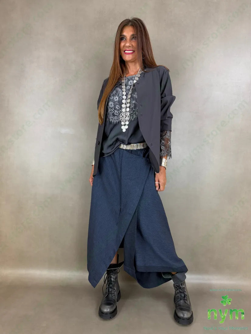 pantagonna mini riga melange 52co26li15vi7pl - U / BLU / AI26 - PANTALONE