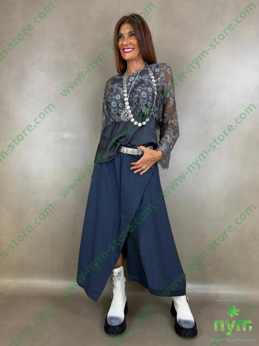 pantagonna mini riga melange 52co26li15vi7pl - U / BLU / AI26 - PANTALONE