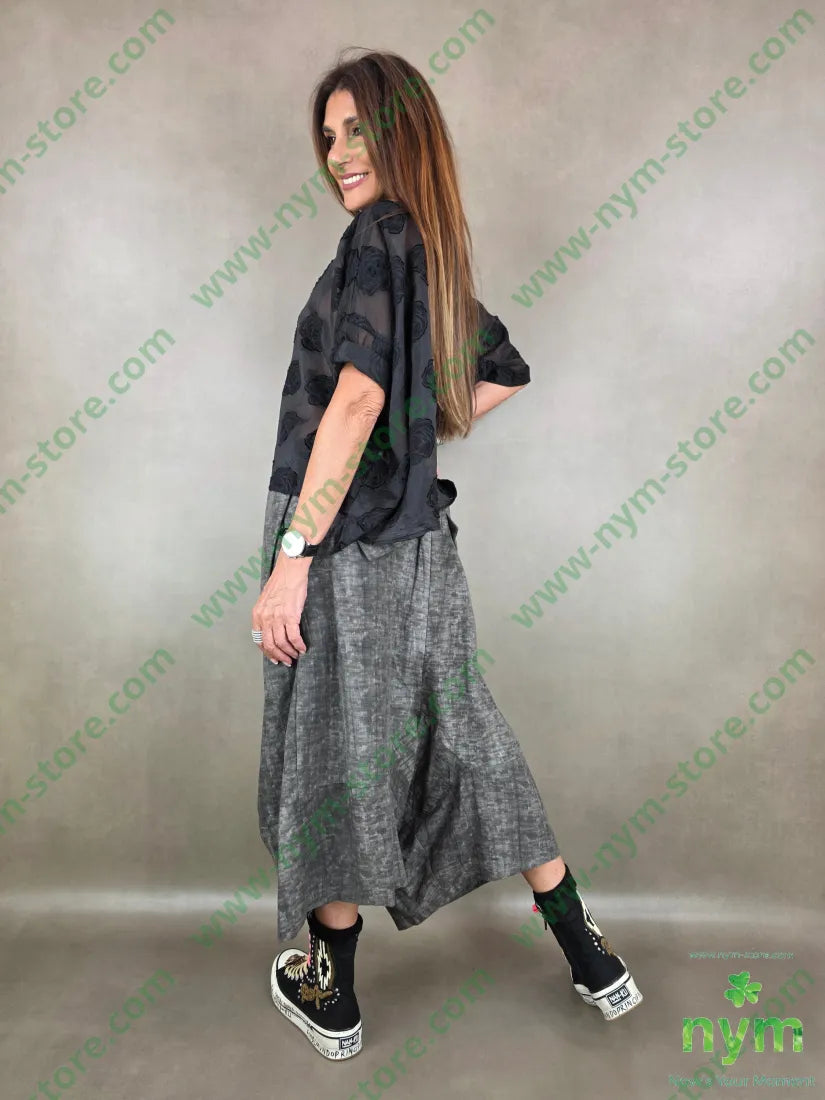pantagonna misto lino fantasia astratta 75co21li4vi - U / GRIGIO C. / PE26 - PANTALONE