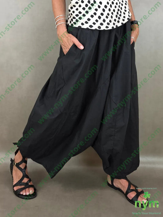 pantagonna puro cotone stropicciato 100co - U / NERO / PE26 - PANTALONE