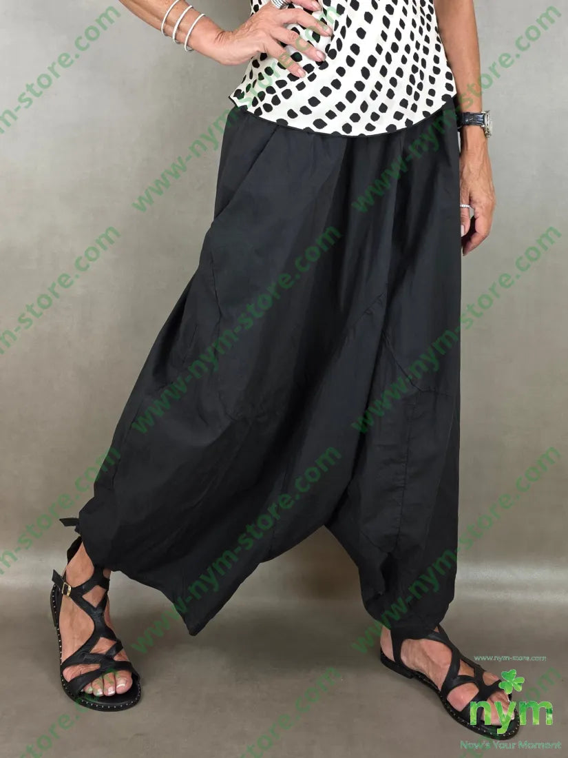 pantagonna puro cotone stropicciato 100co - U / NERO / PE26 - PANTALONE