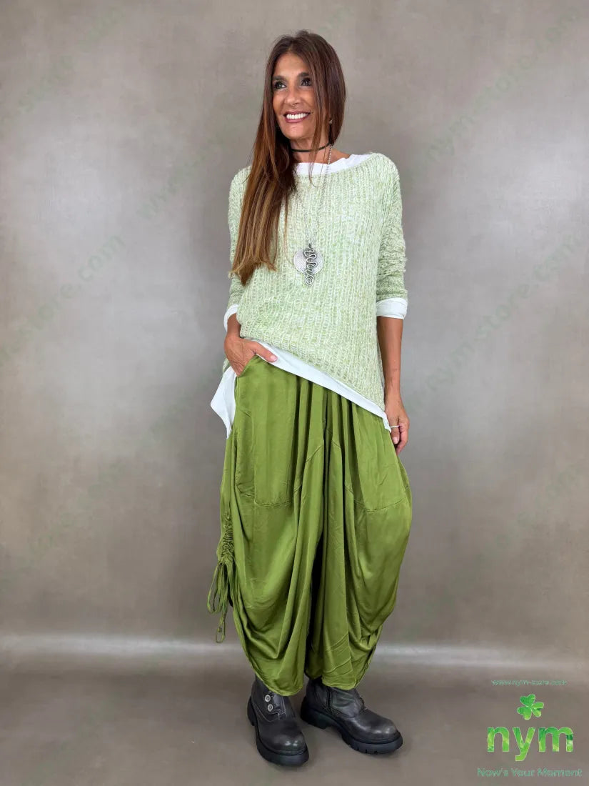 pantagonna raso coulisse gamba 60ry40vi - U / VERDE / AI26 - PANTALONE
