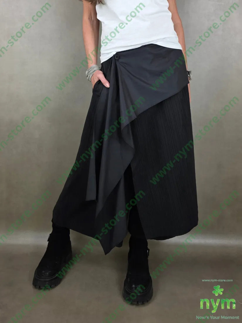 pantagonna tessuto impunture a catenella 85co10vi5ea U / NERO / PE26 PANTALONE