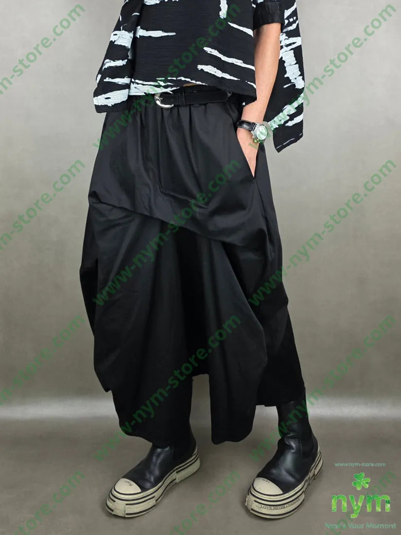 pantagonna tessuto lucido 79vi19ny2ea U / NERO / PE26 PANTALONE