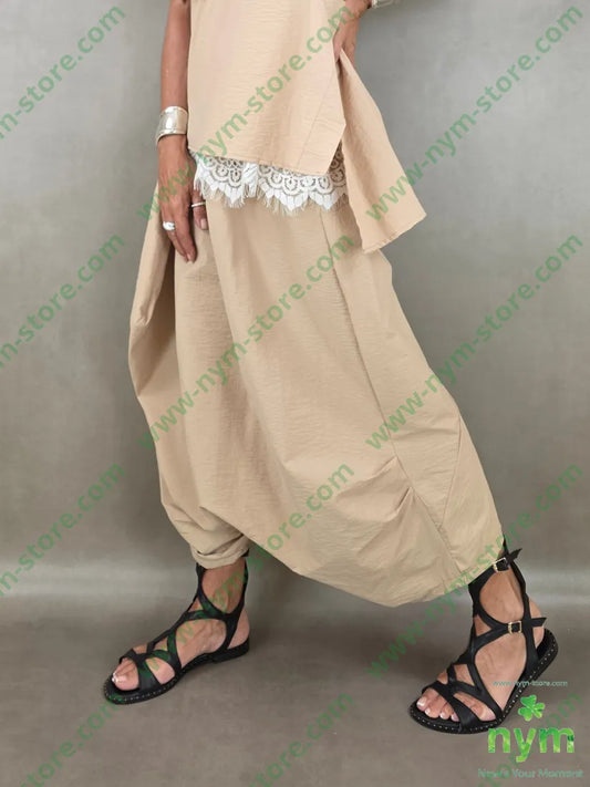 pantagonna tessuto martellato 87co13ny - U / CAMMELLO / PE26 - PANTALONE