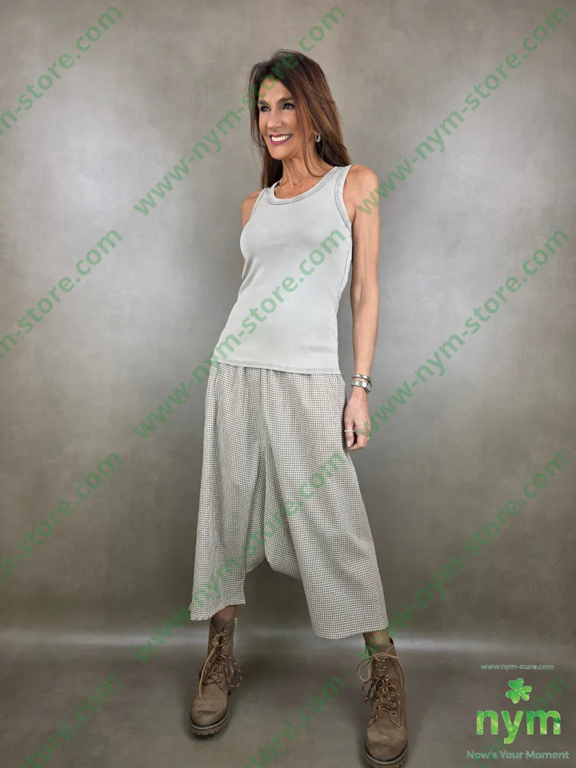 pantagonna tessuto vichy cotone 100co PANTALONE