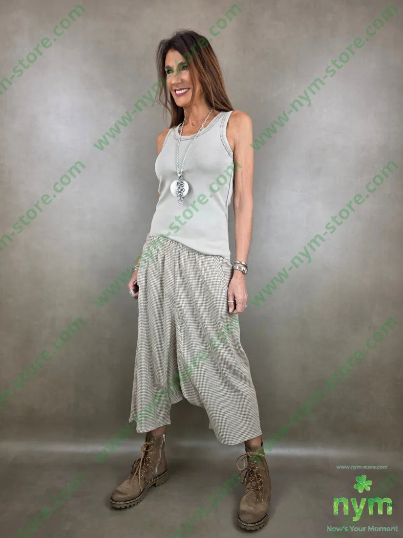 pantagonna tessuto vichy cotone 100co PANTALONE