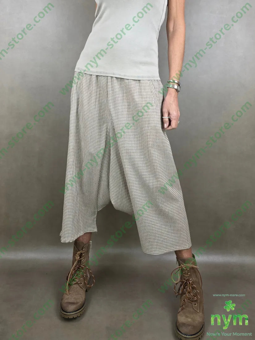 pantagonna tessuto vichy cotone 100co U / BEIGE / PE26 PANTALONE