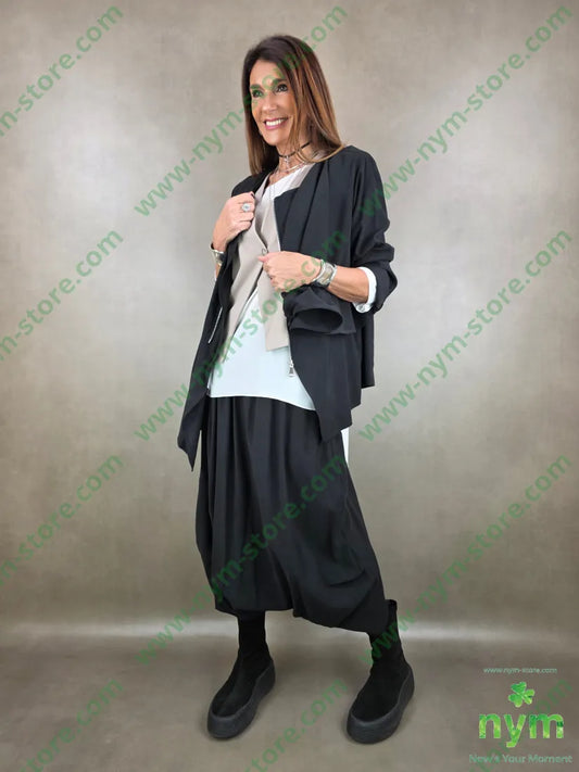 pantagonna tessuto viscosa 50vi50co U / NERO / PE26 PANTALONE