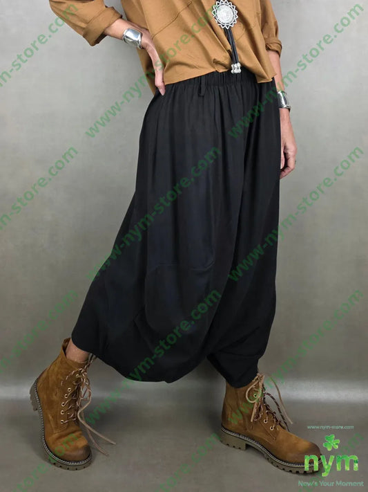 pantagonna tessuto viscosa 50vi50co U / NERO / PE26 PANTALONE