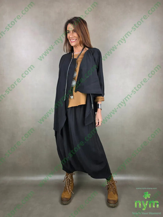 pantagonna tessuto viscosa 50vi50co U / NERO / PE26 PANTALONE