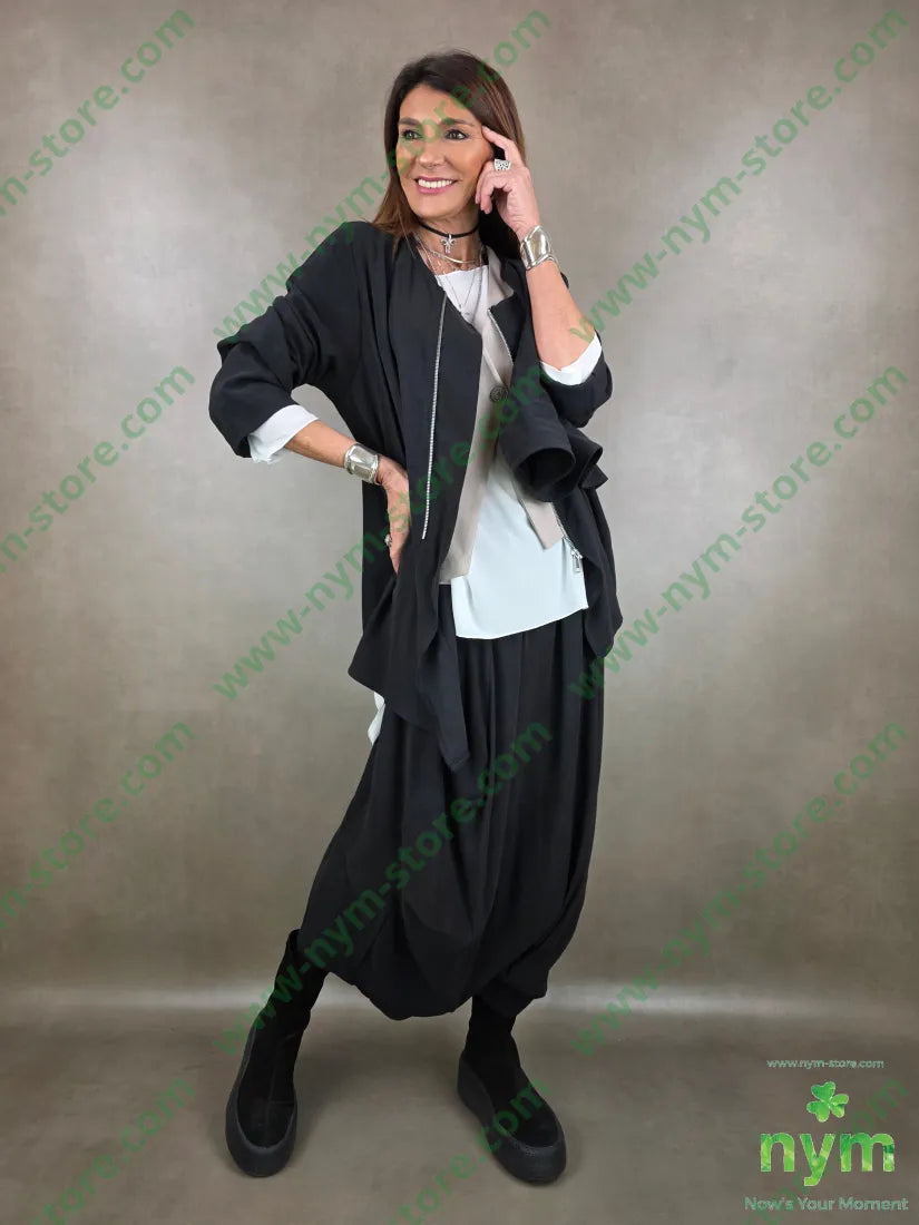 pantagonna tessuto viscosa 50vi50co U / NERO / PE26 PANTALONE