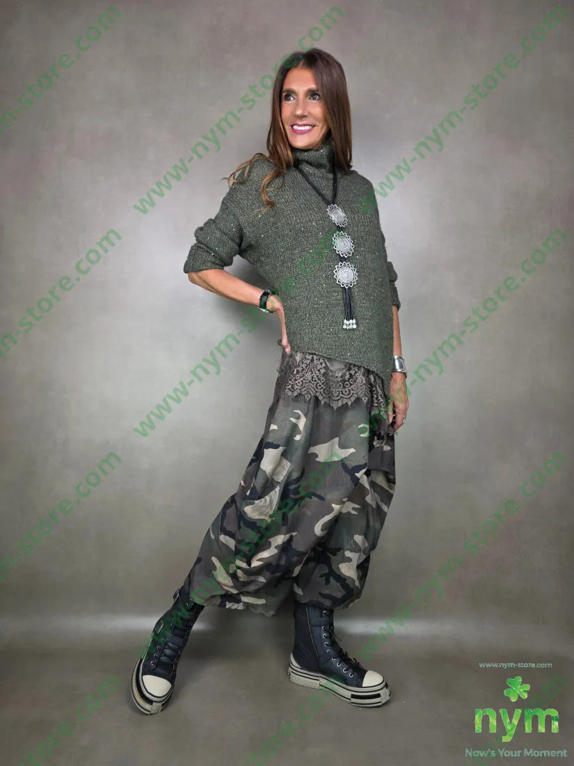 pantagonna velluto camouflage 100co U / MILITARE / AI25 PANTALONE