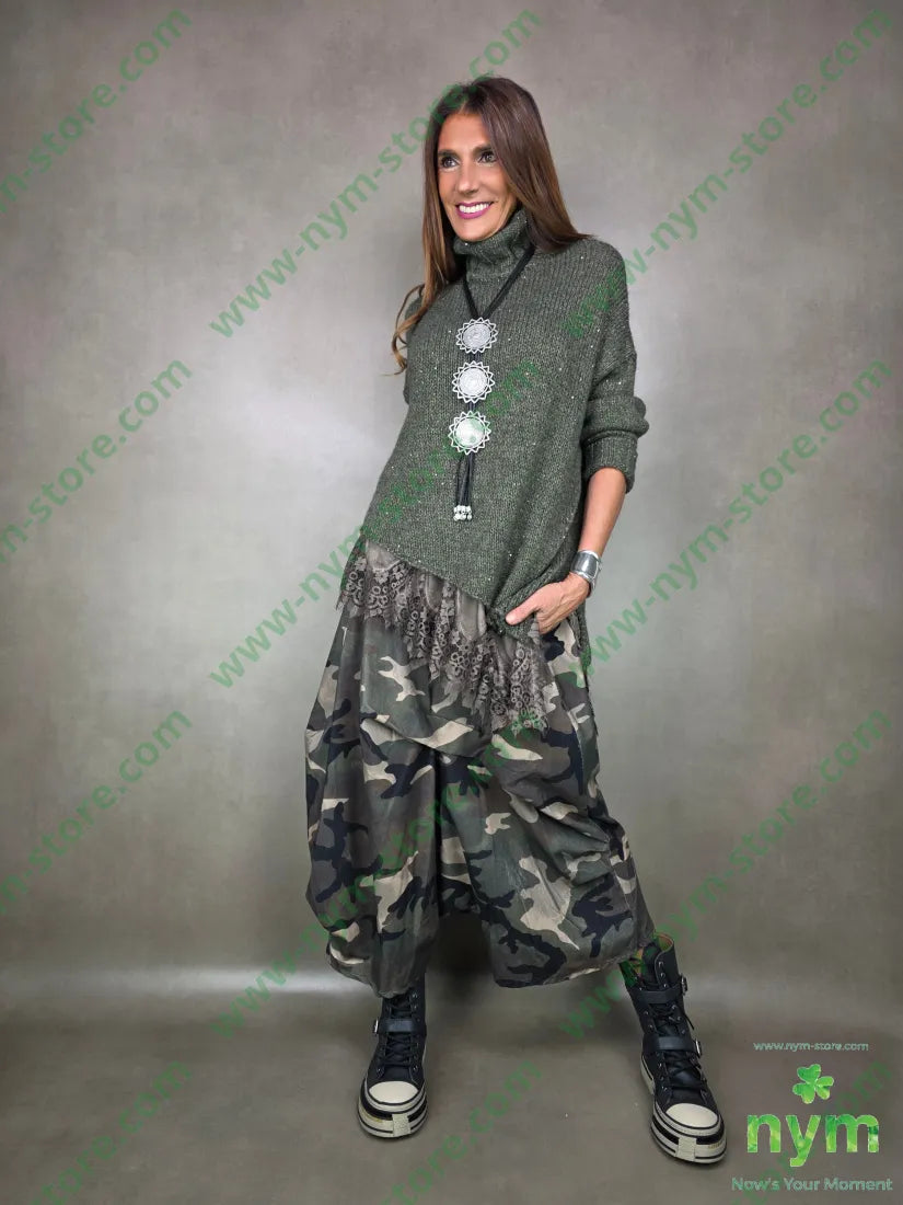 pantagonna velluto camouflage 100co U / MILITARE / AI25 PANTALONE