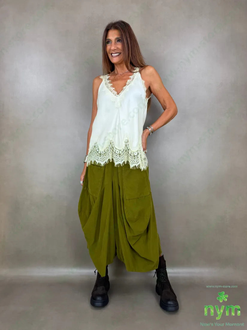 Pantagonna velluto costina 100co - U / OLIO / AI26 - PANTALONE