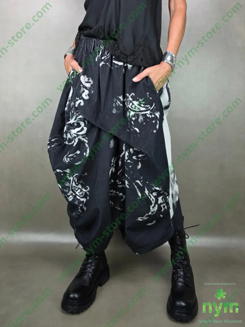 pantagonna velluto costina fantasia 100co U / NERO / AI25 PANTALONE