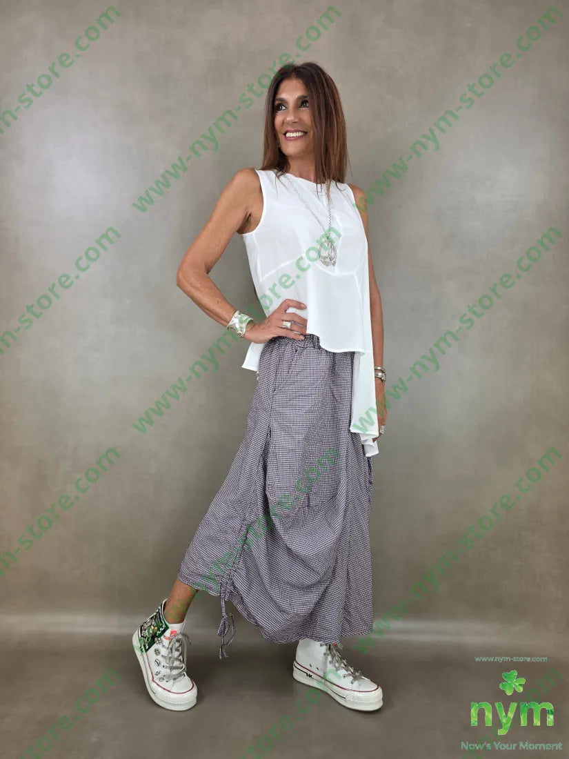 pantagonna vichy con coulisse 55co45pl - U / BORDO / PE26 - PANTALONE