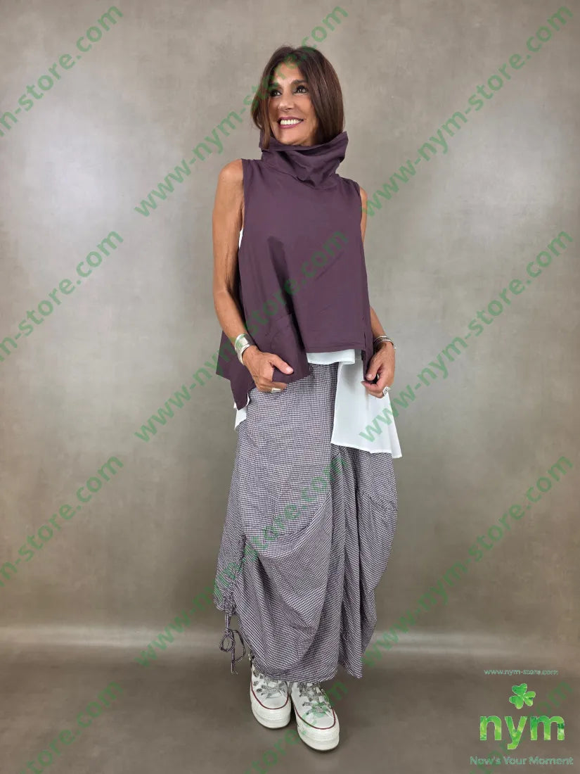 pantagonna vichy con coulisse 55co45pl - U / BORDO / PE26 - PANTALONE