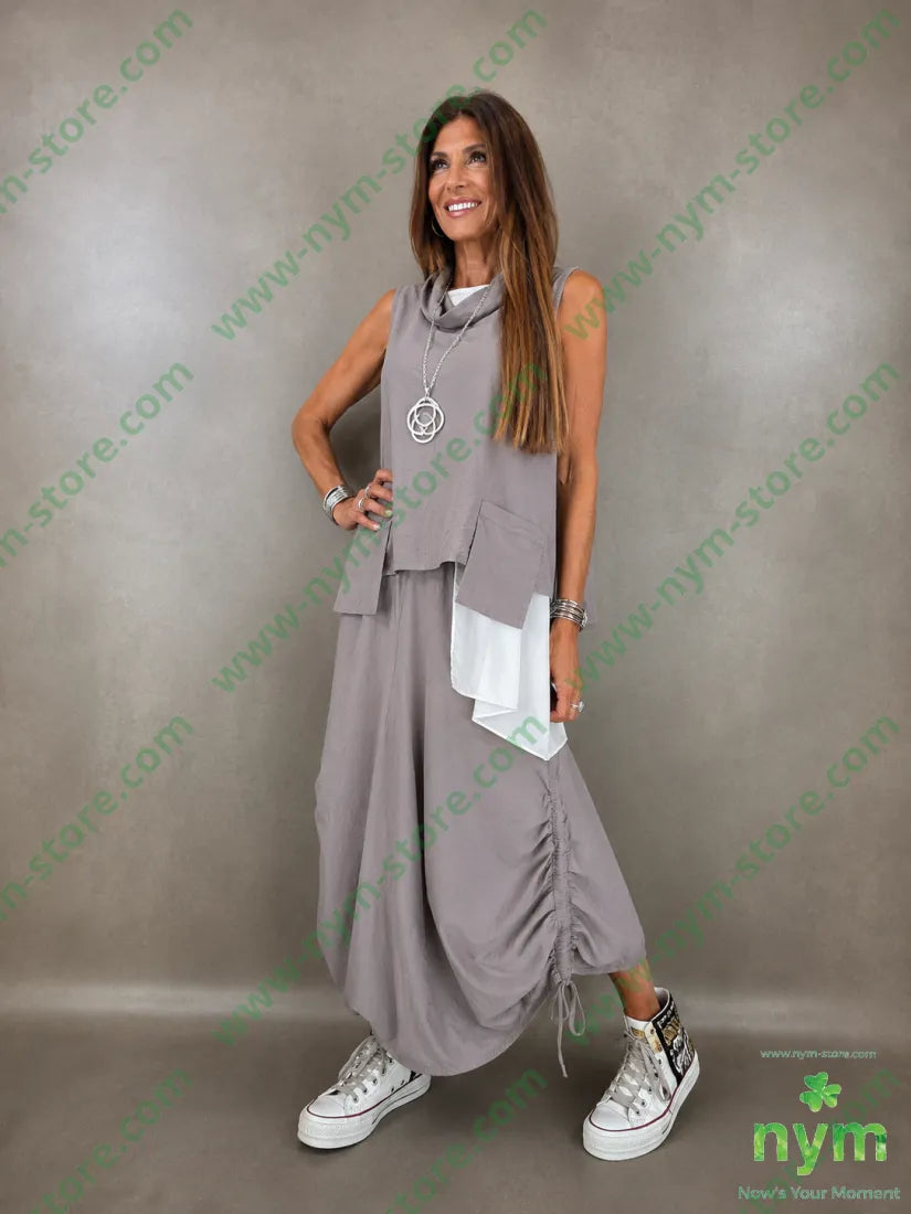 pantagonna vichy con coulisse 55co45pl - PANTALONE