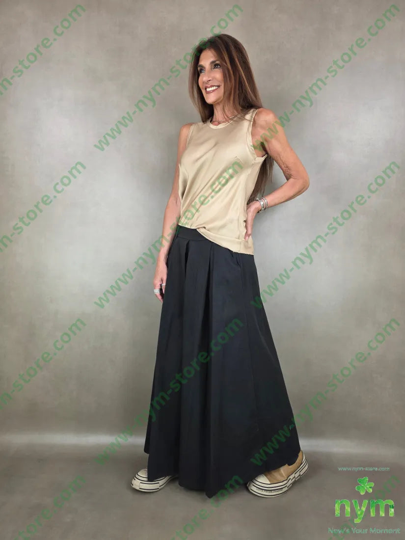 pantalone a palazzo cotone 97co3ea - PANTALONE