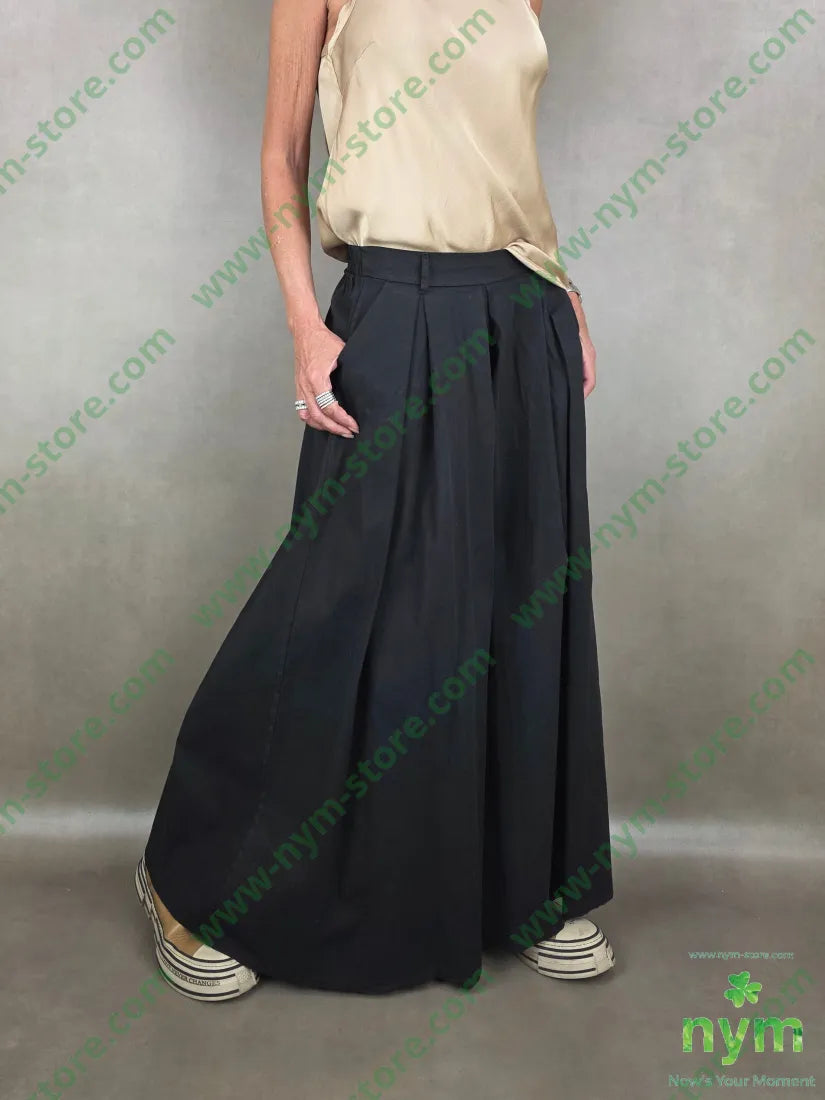 pantalone a palazzo cotone 97co3ea - U / NERO / PE26 - PANTALONE